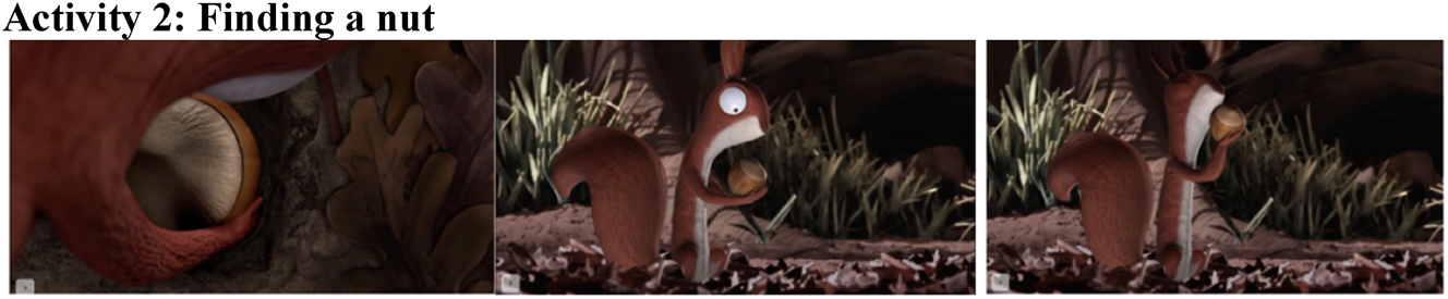 Figure 18: 
Activity 2 – finding a nut.
