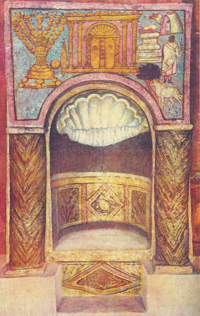 Fig. 13: Ciborium of the Holy Ark of the synagogue of Dura-Europos (©Marsyas/Wikimedia commons).