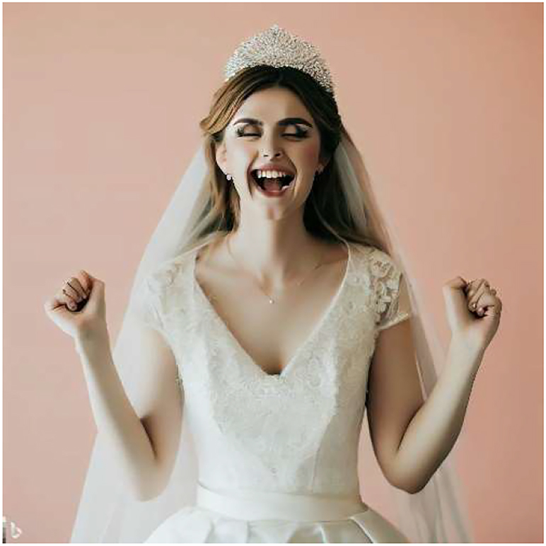 Figure 10: 
Visual rendition of “Mary is happy”.
