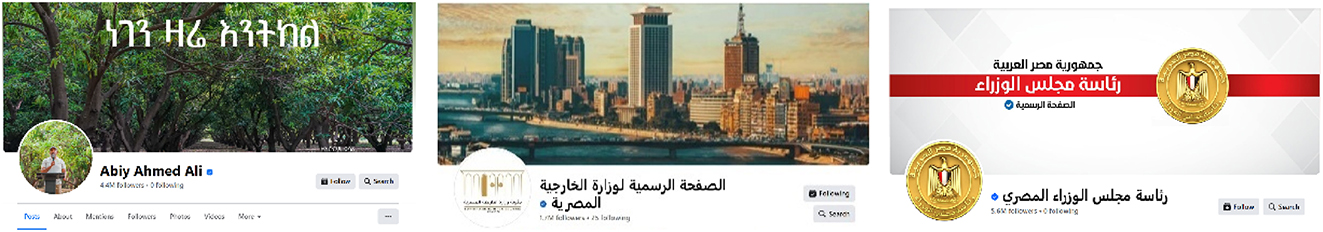 Figure 4: 
The official Facebook accounts under analysis.
