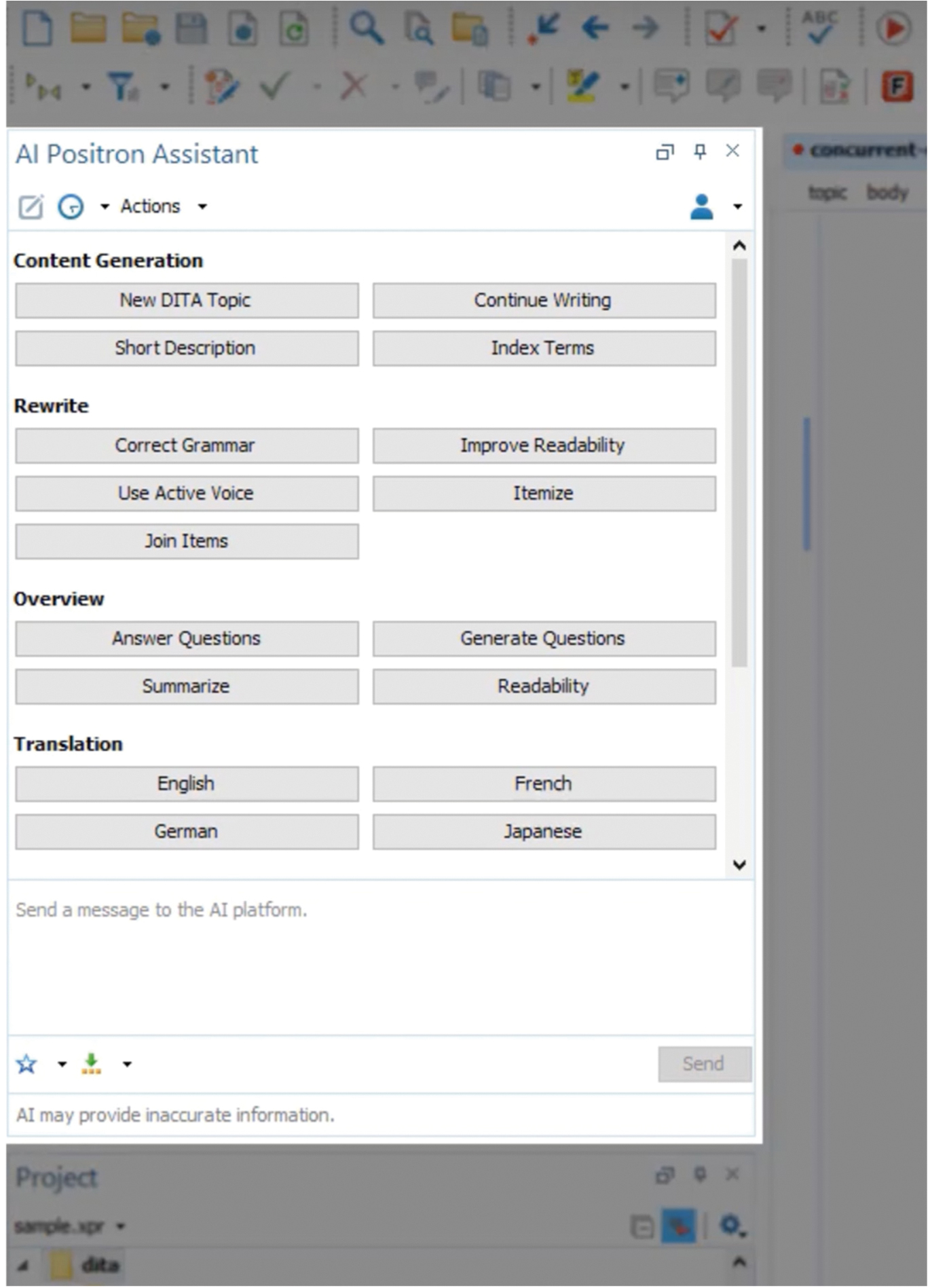 Abb. 4 
            Ausschnitt Werbevideo „AI Positron Assistant“ (oxygenxml 2025 b:0:58 Min.).