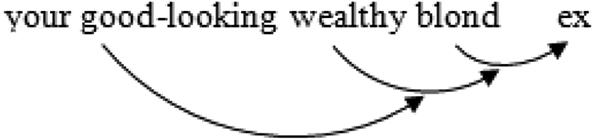 Figure 9: Dependency structure: your good-looking wealthy blond ex.