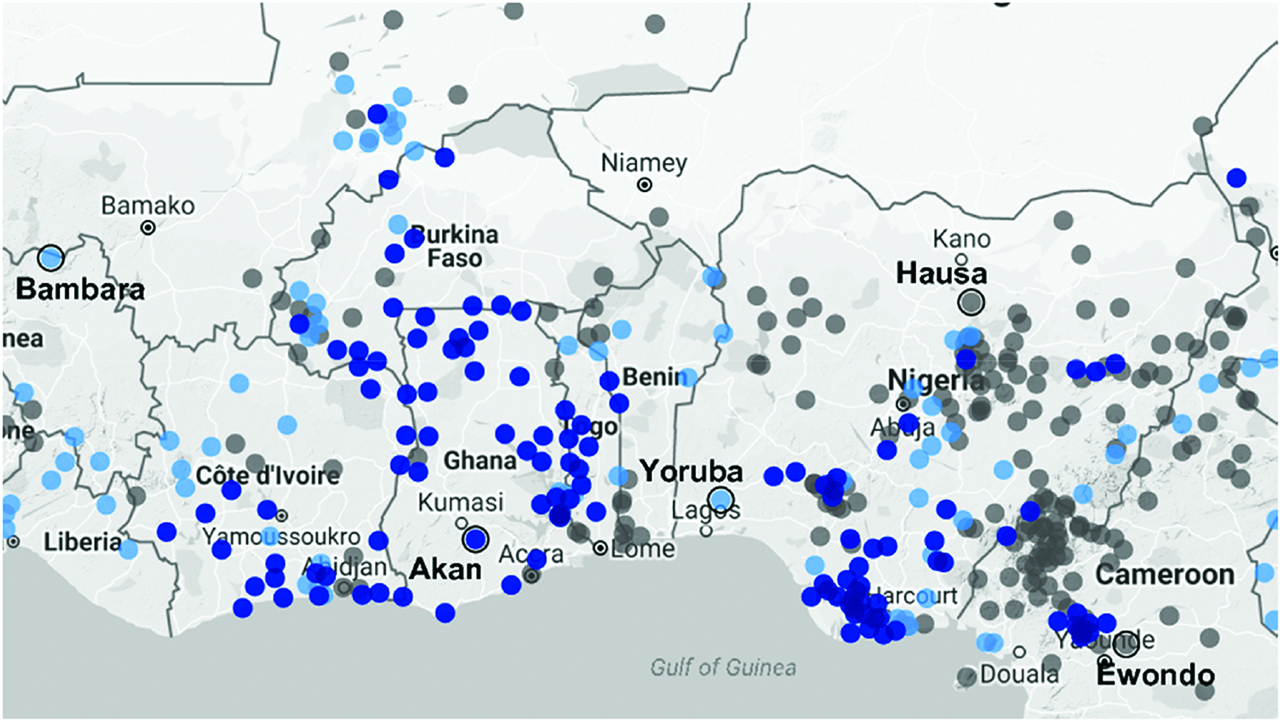 Figure 9: West African ATR zone (Complete = dark blue, Incomplete = light blue, No ATR = gray).