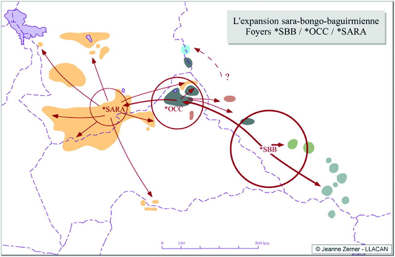 Figure 23: Migrations of Sara-Bongo-Bagirmi (SBB – Boyeldieu 2006).