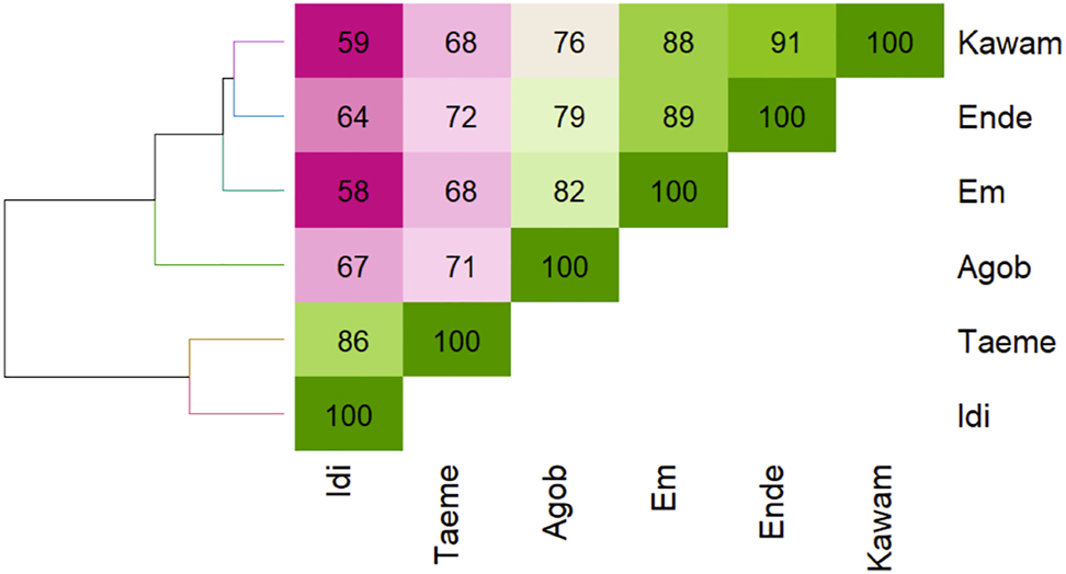 Figure 3:
Percentage of shared cognates in Yamfinder across six PR varieties.