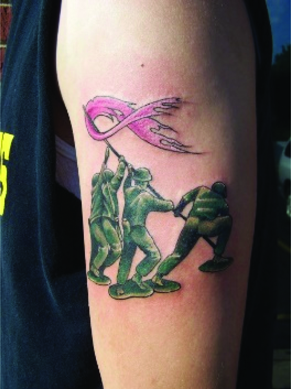 Figure 3: 
            Breast cancer tattoo (BC29).
            https://www.pinterest.co.uk/pin/544091198702102630, accessed 31 March 2019
          