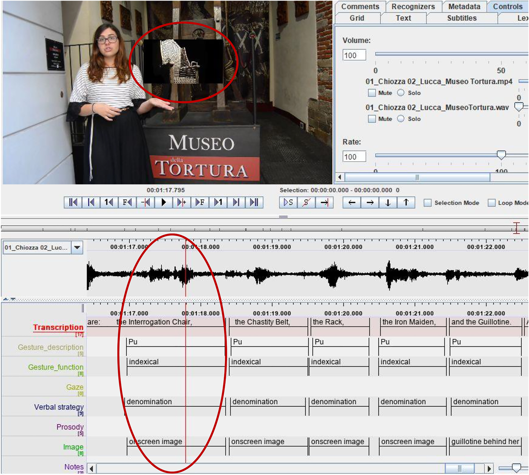 Figure 3: 
Integration of verbal and non-verbal cues in clip 2, Student A.
