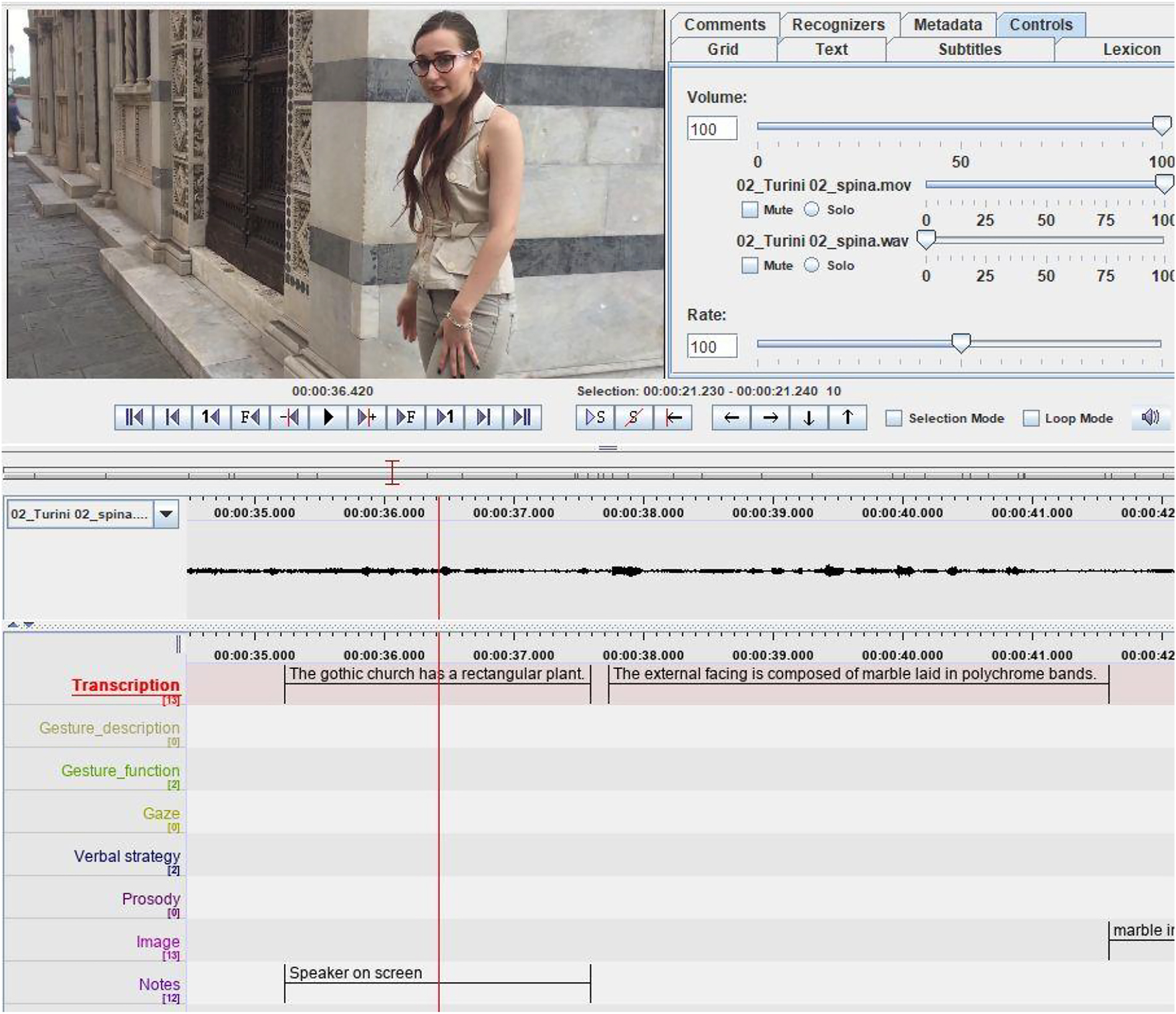 Figure 5: 
Integration between the verbal element and images in clip 2, Student B.

