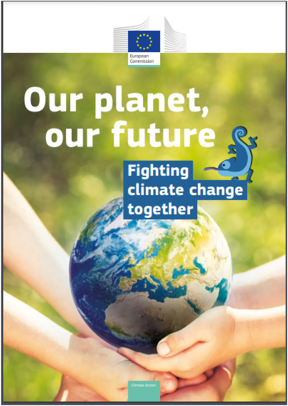 Figure 6: 
Cover of the brochure Our planet, our future.

