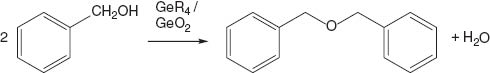 Scheme 4 Reaction scheme showing the formation of dibenzyl ether under inert conditions; R=Cl, OH and/or benzyl alcoholate intermediates.