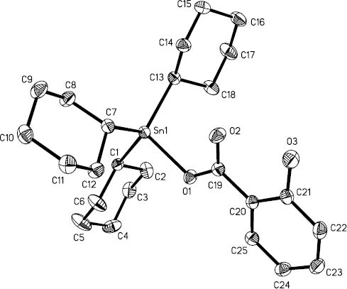 Figure 1: The molecular structure of 1.Hydrogen atoms are omitted for clarity.
