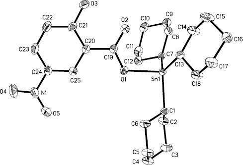 Figure 2: The molecular structure of 2.Hydrogen atoms are omitted for clarity.