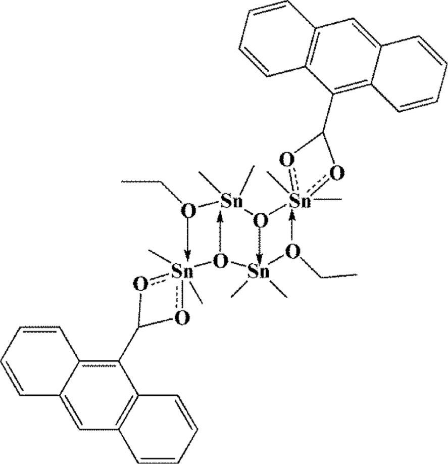 Scheme 1: Line drawing structure of the prepared tin(IV) compound.