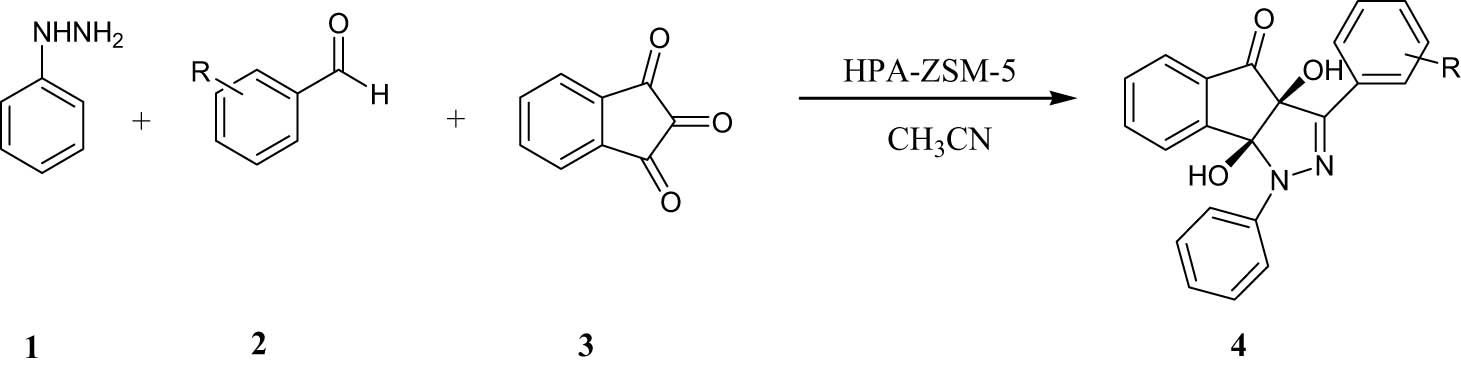 Scheme 1 
               Synthesis of indenopyrazolones.
            