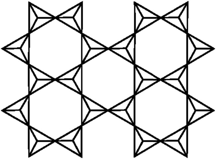 Figure 2 
               A clay mineral’s sheet of tetrahedral for p = q = 2.
            