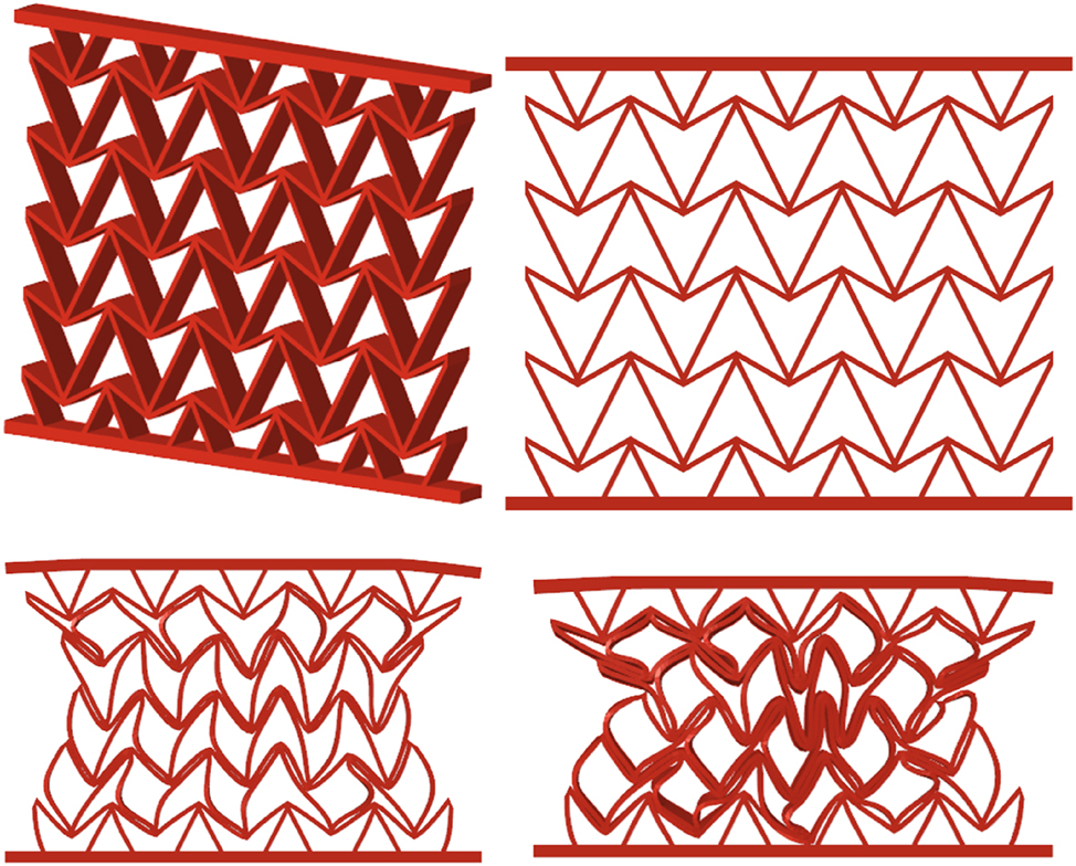 Figure 6: 
Deformation behavior of design 2(arrow-head) for 30 % short glass fiber reinforced polypropylene for GF30PP.
