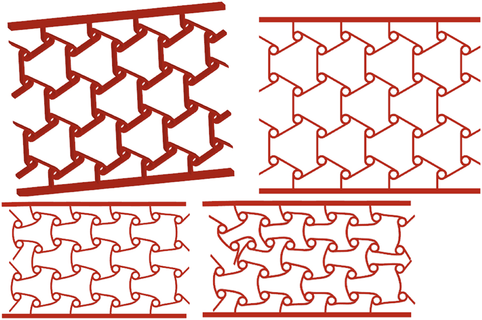 Figure 18: 
Deformation behavior of design 5 (anti-chiral) for GF30PP.
