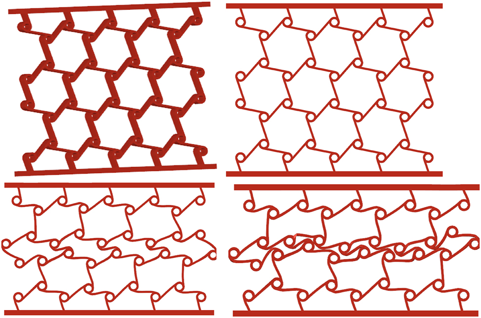 Figure 26: 
Deformation behavior of design 7(meta-chiral) for GF30PP.
