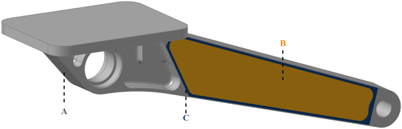 Figure 1: 
Initial brake pedal design.

