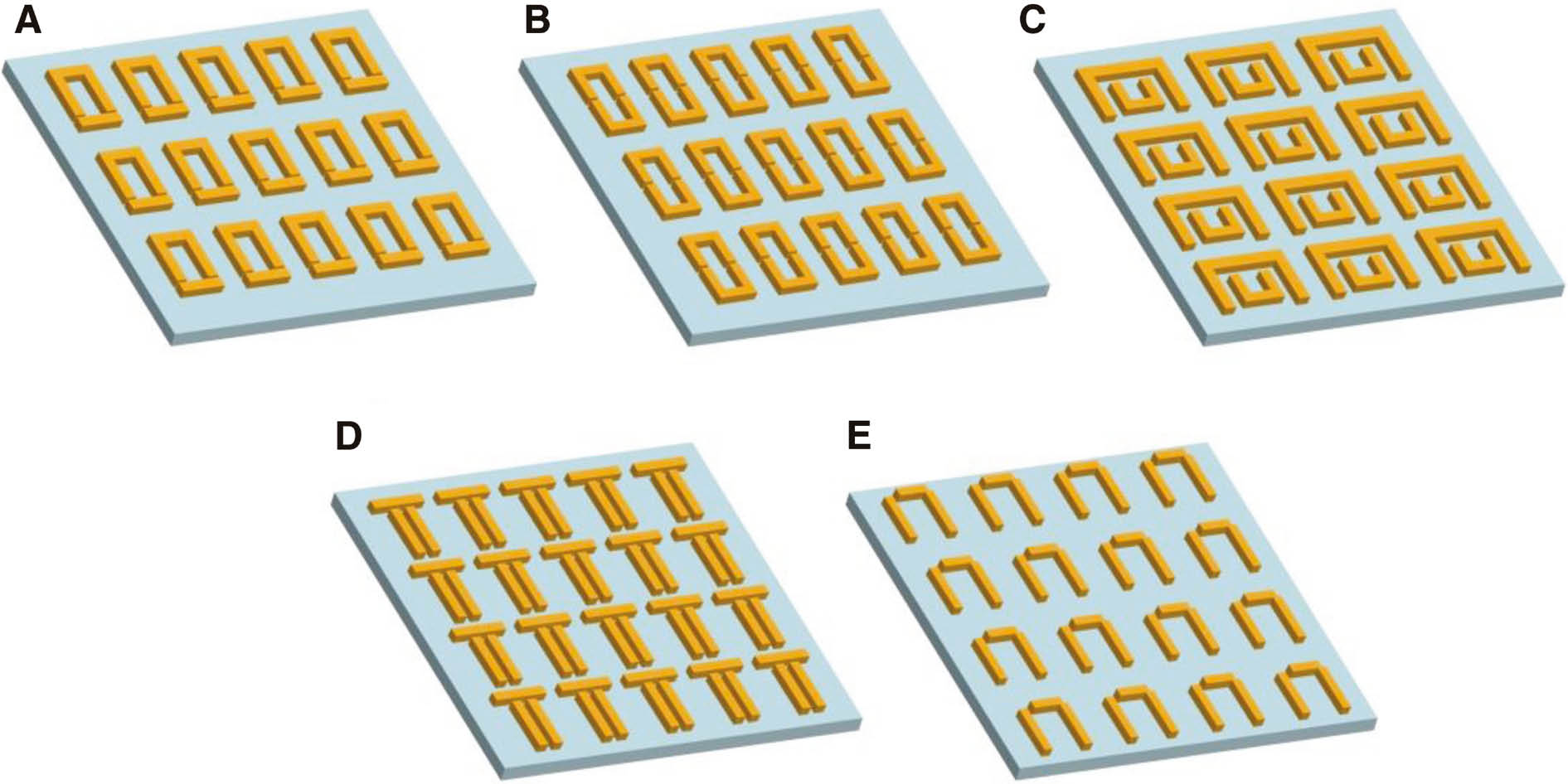 Figure 13: Various angular ring-shaped structures and Dolmen-type structures.