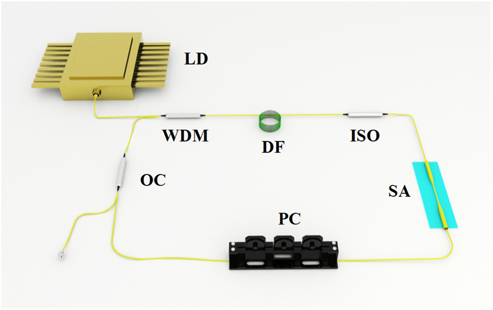 Figure 9: 
Typical ultrafast fiber laser system using 2D Xenes as SA.
