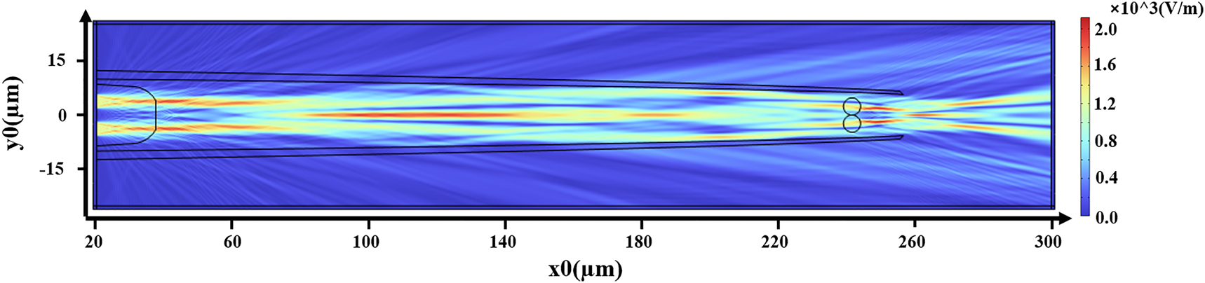 Figure 8: 
Schematic diagram of COMSOL simulated light field.
