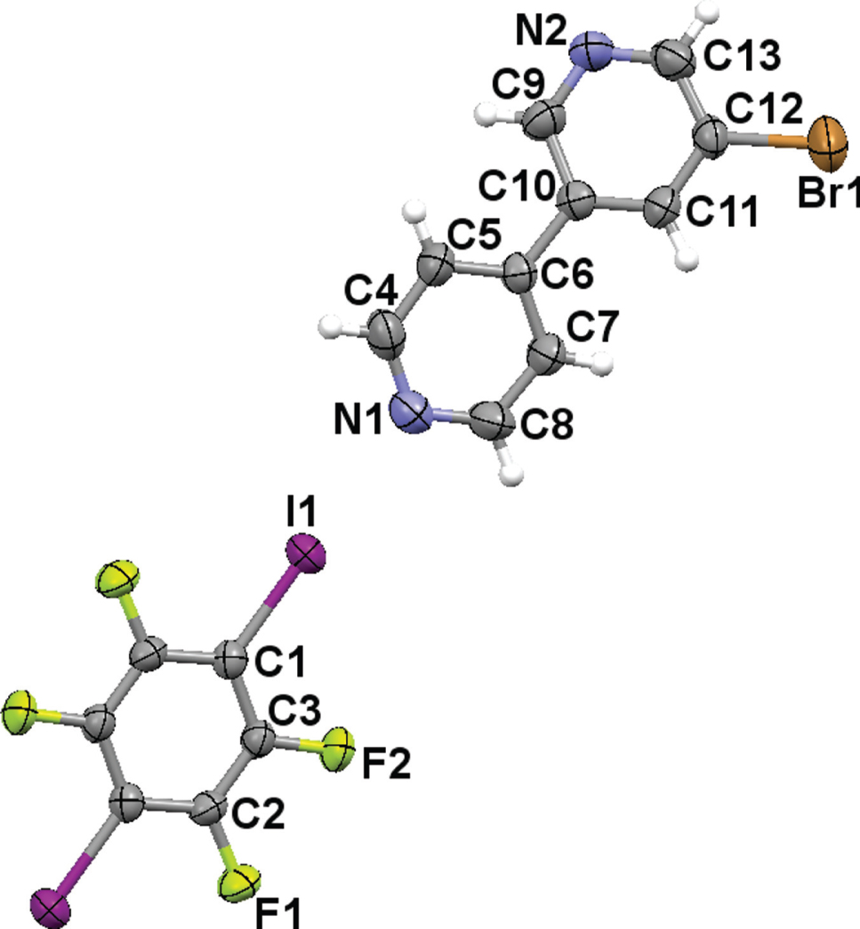 Figure 1: Molecular structure of the title complex with dispalcement ellipsoids draw at the 50% proability level.