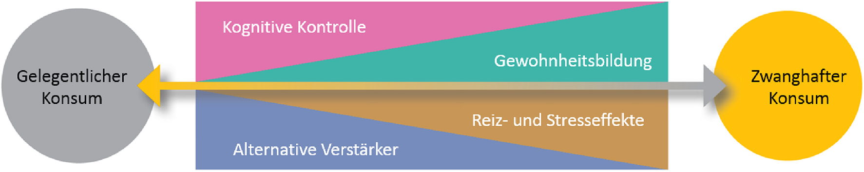 Abbildung 1:
Vier Schlüsselkomponenten im Kontext: Verlust versus Wiedergewinnung der Kontrolle über den Drogengebrauch.