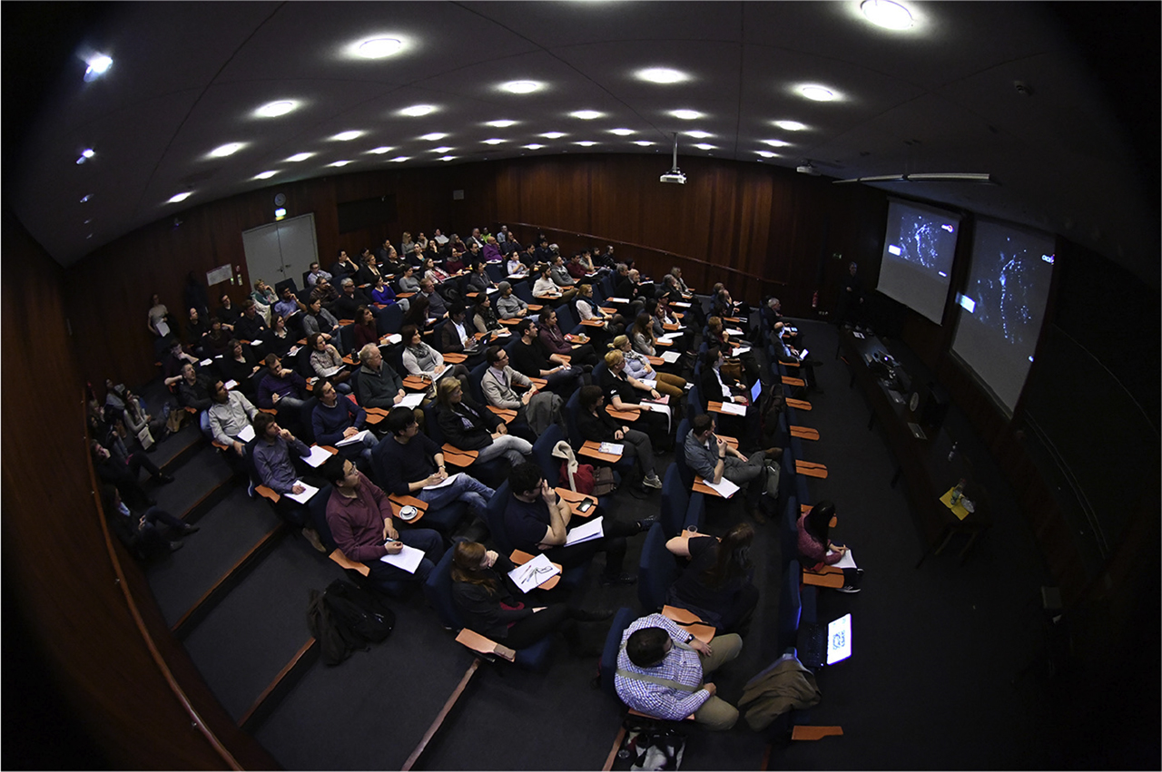 Figure 3: 
Lecture during the fifth Schram Symposium 2017 in Göttingen. Foto: David Ausserhofer
