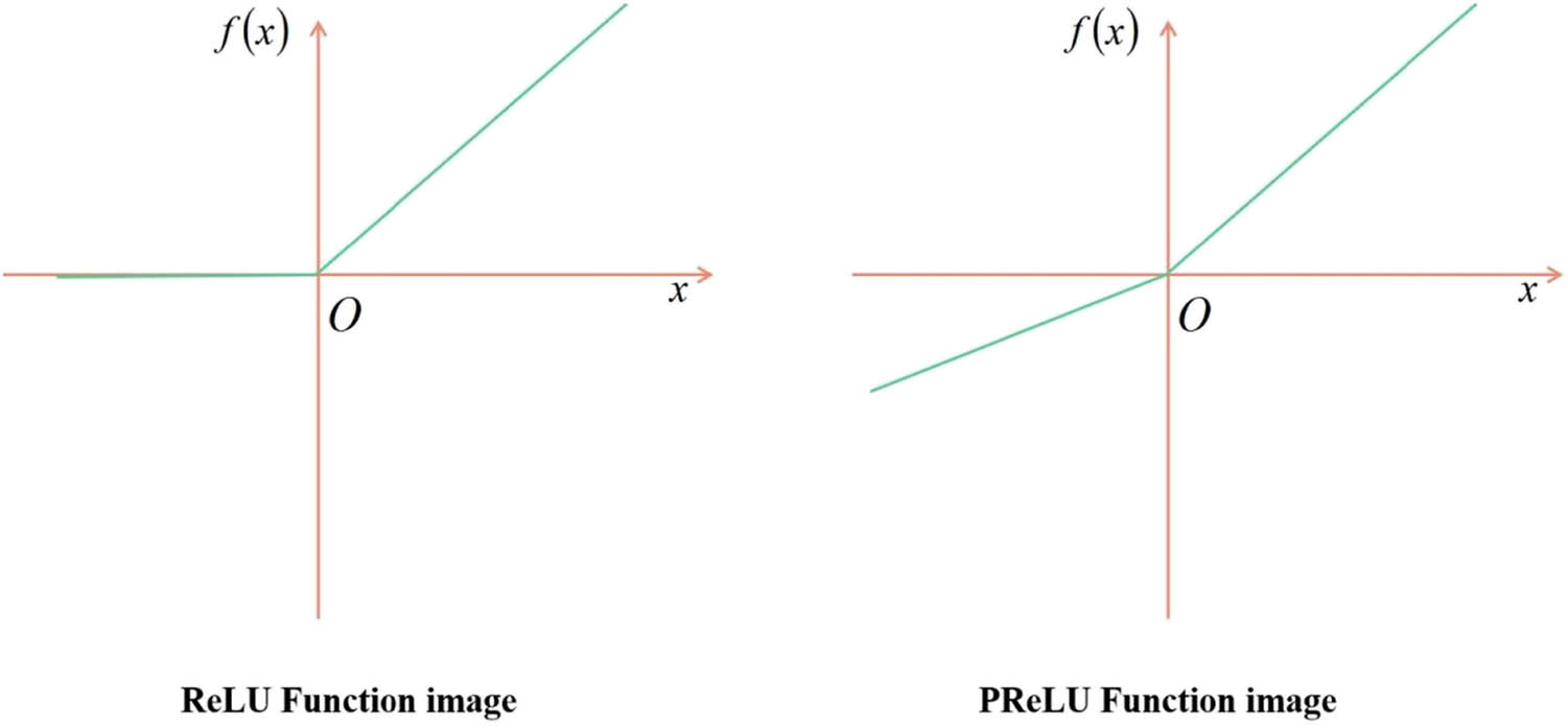 Figure 2 
               Images of ReLU function and PReLU function.
            