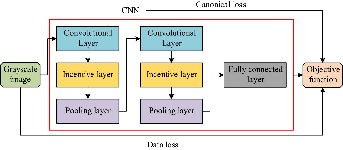 Figure 4 
                  Schematic representation of the CNN structure.
               