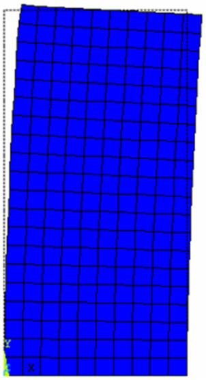 Figure 2 
               Deformation graph using the finite element method. The height–width ratio of column A is 2.
            
