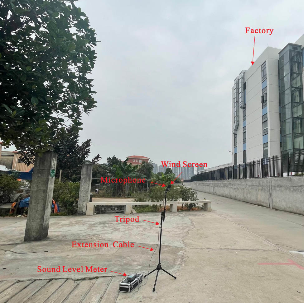 Figure 7 
                  Measurement of the traffic and industrial noise.
               