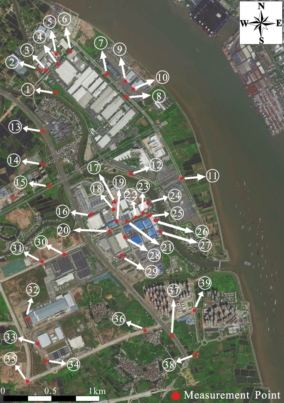 Figure 8 
                  Measurement points.
               