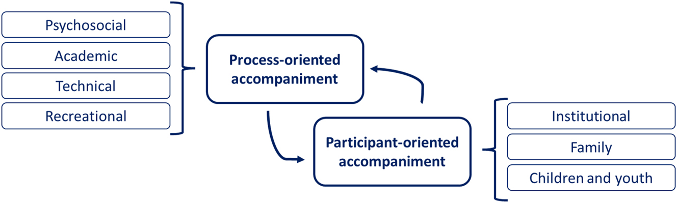 Figure 1: 
Types of acompañamiento in the Fundación Huellas.
