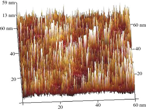 Figure 11: AFM three-dimensional images of nanoparticles doped PVA nanocomposite.