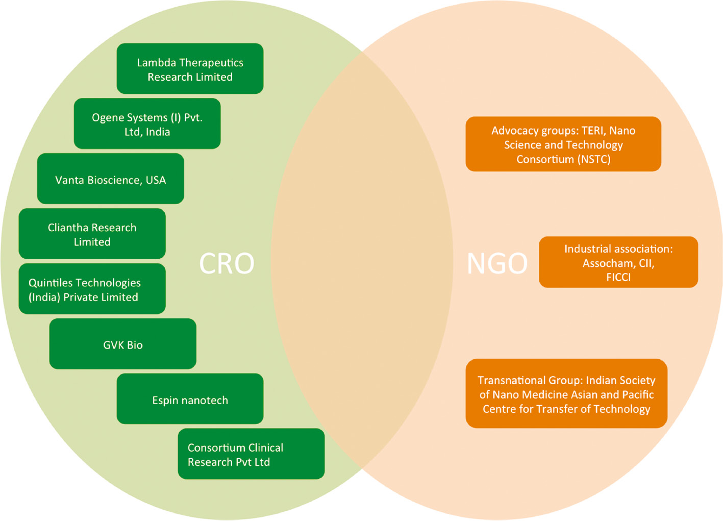 Figure 6: An overview of research translation available for nanomedicine in India (source: compiled by authors through survey and from various websites).