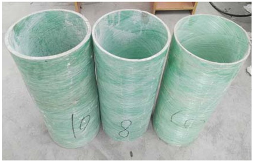 Figure 1 Three types of GFRP tubes with different diameter-thickness ratio
