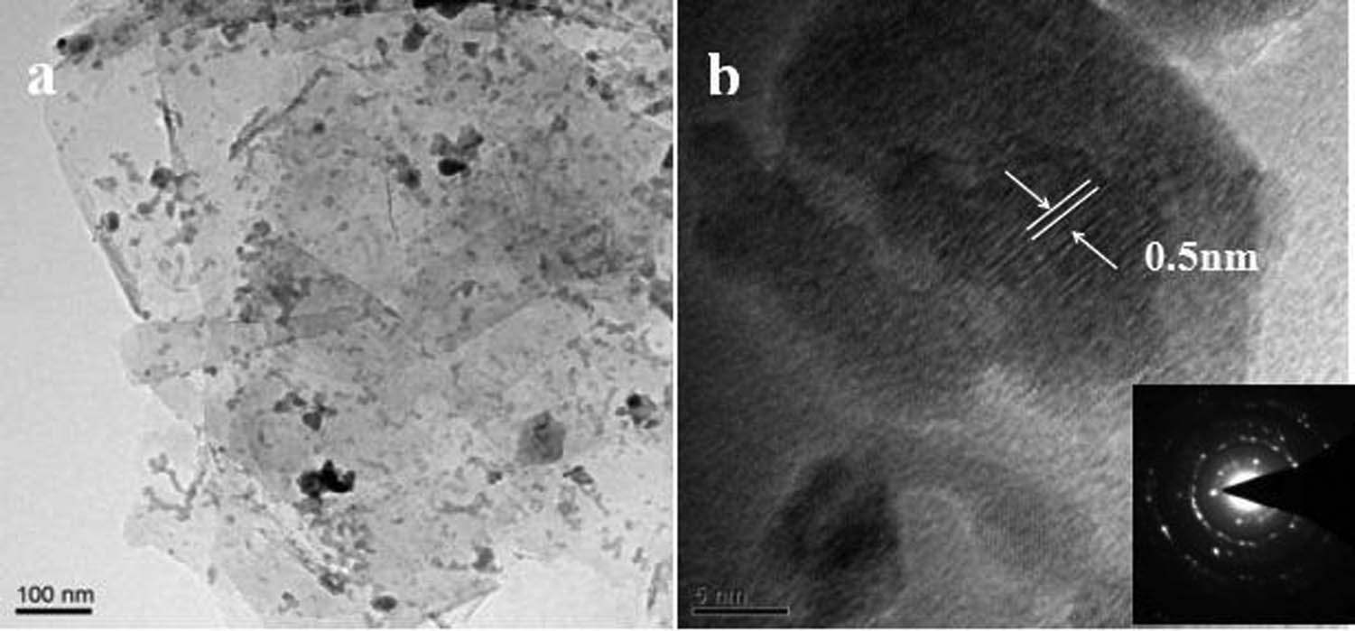 Figure 3 
               High-resolution transmission electron microscopy images of C@Al–EG composites.
            