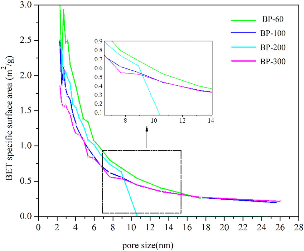 Figure 3
Pore size and S
BET of BP.