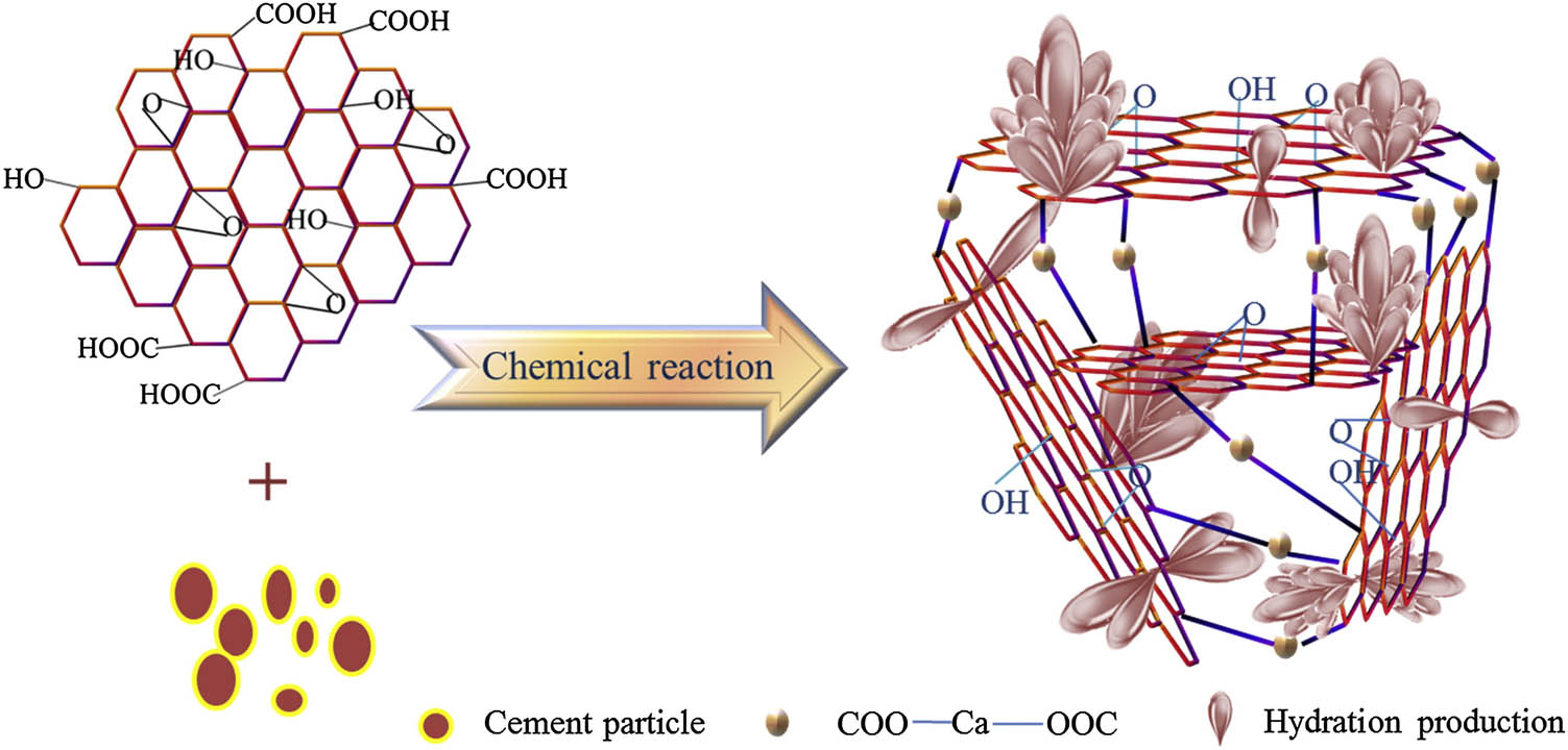 Figure 8 
                  Schematic diagram of the mechanism of GO regulating hydration crystals proposed by Wang et al. [82].
               