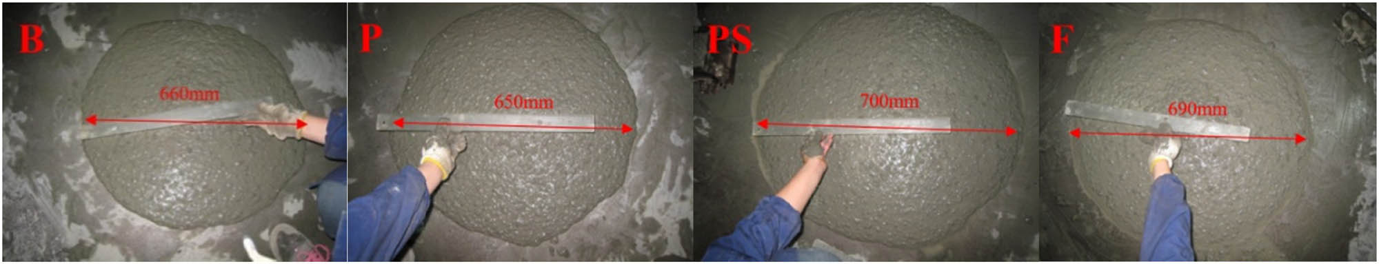 Figure 3 
                     Spreading of fresh concrete.
                  