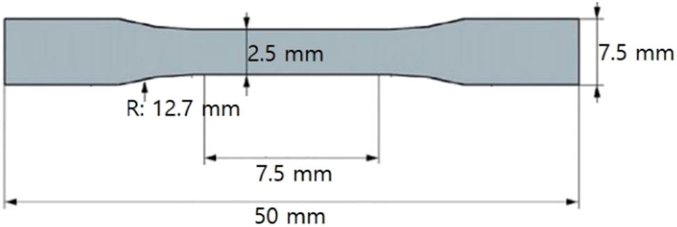 Figure 2 
                  Specification of ASTM D638 tensile specimen.
               