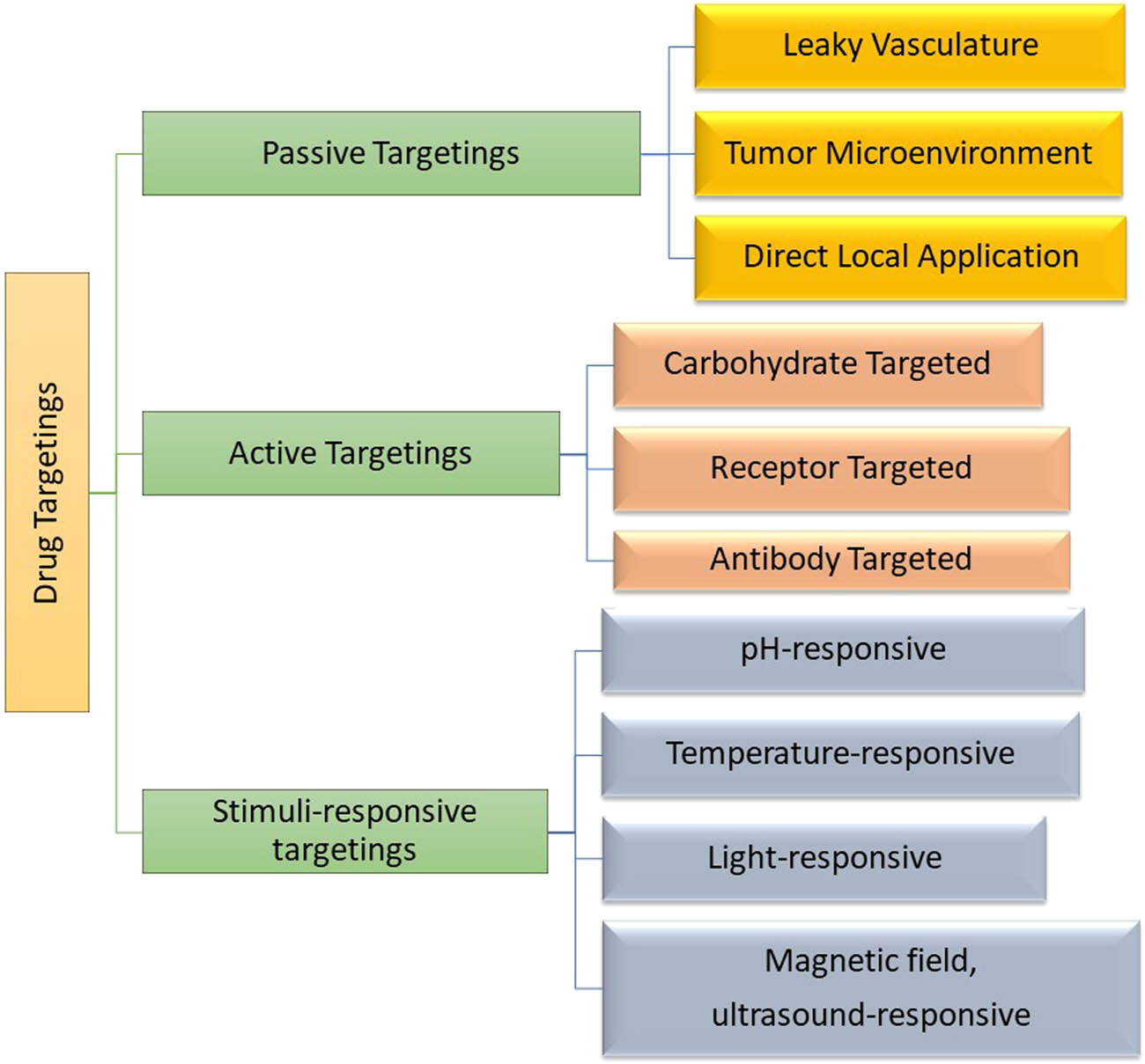 Figure 10 
                     Different types of drug targetings.
                  