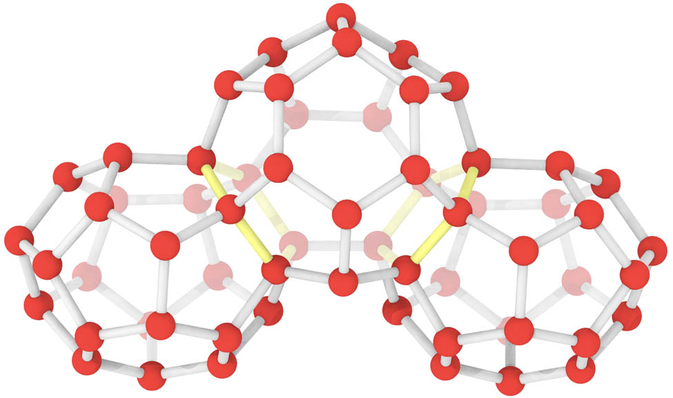 Figure 3 
                     Mechanisms of HTR algorithm to prevent duplicate identification. The yellow ring is at the intersection of two adjacent cages. When the middle cage is recognized by the yellow ring on the left, it can no longer be recognized by the yellow ring on the right.
                  