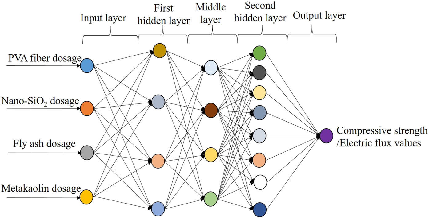 Figure 3 
                  Structure of RBF–BP composite neural network.
               