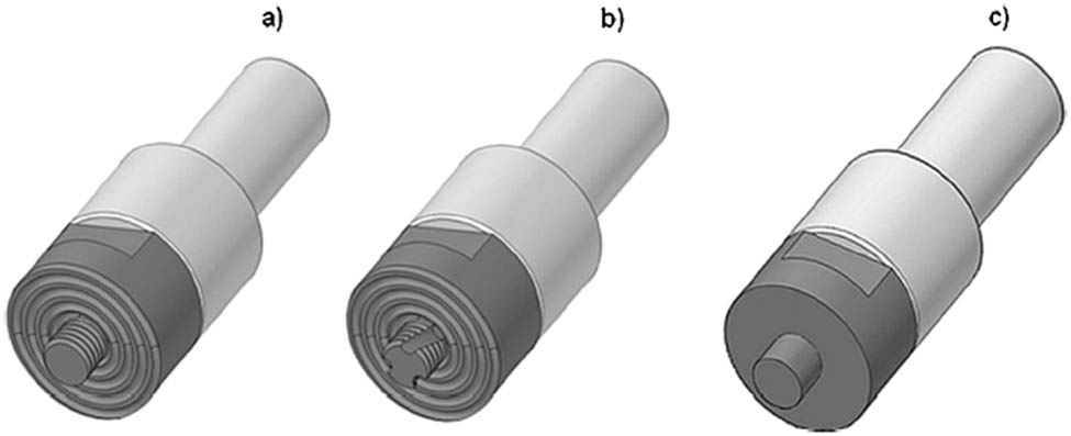 Figure 15 
               Tool geometries: (a) conventional; (b) triflute; and (c) simple [217].
            