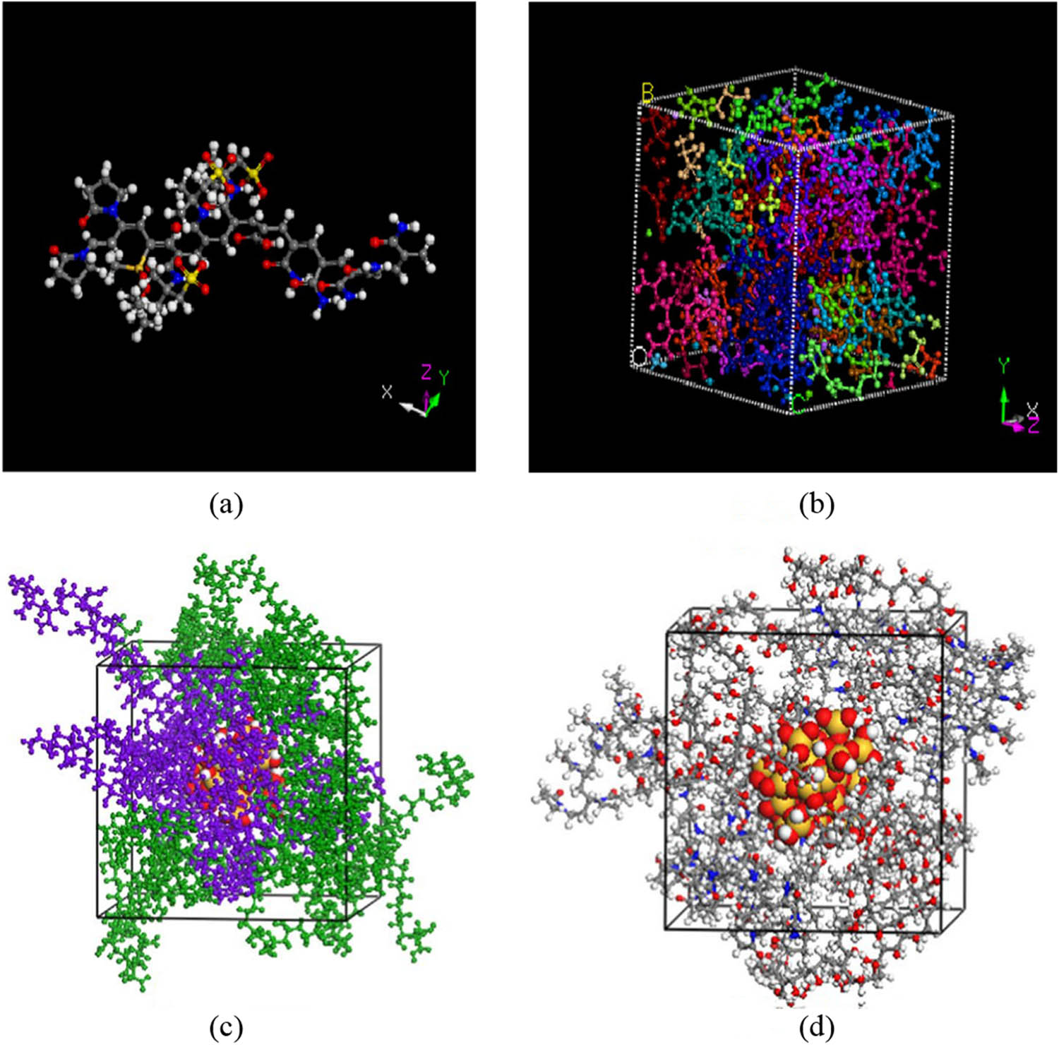 Figure 11 
                     (a) 3D-structure of silica-polyacrylate composite [58], (b) cellular structure of silica-polyacrylate composite [58], (c) 6PVA/6PAM/1 silica (6.9 wt% SiO2 content) [223], and (d) 4PVA/4PVP/1 silica (10% SiO2) [223].
                  