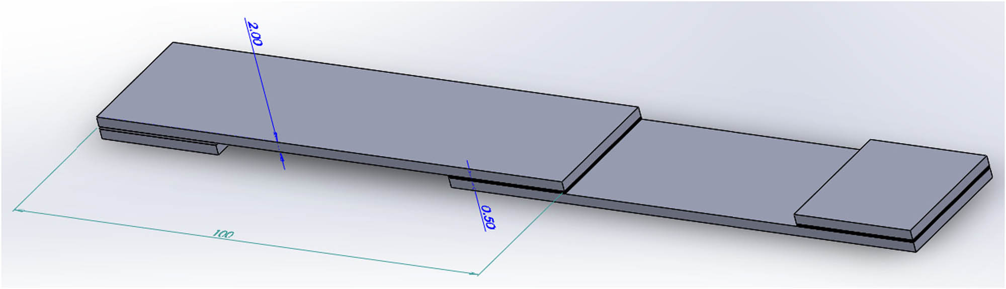 Figure 1 
                     The geometry of adhesively bonded aluminum joints.
                  
