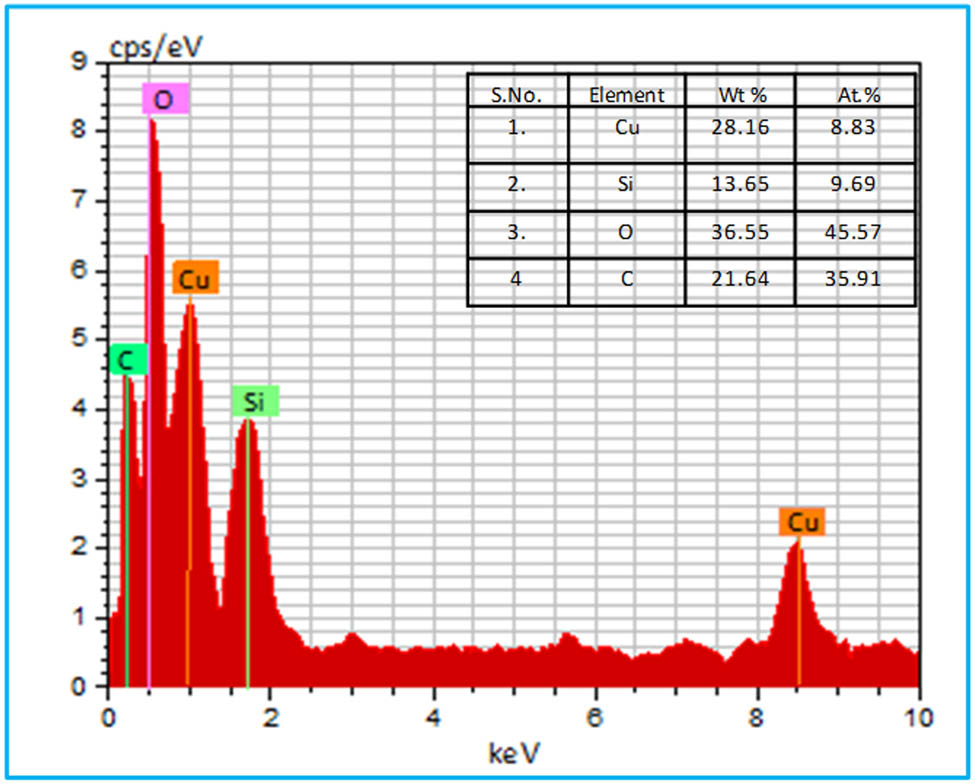 Figure 5
EDX analysis of the biosynthesized CSNC.